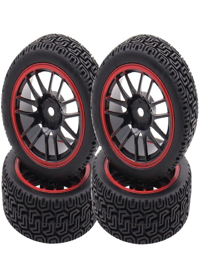 Treehobby 4PCS Treehobby OD 2.68" (68mm x 26mm) Rubber RC Wheel 12mm Hex Hub Wheels and Tires Set Compatible with 1/10 HSP HPI Redcat Himoto Kyosho Sakura RC On-Road Racing Car Touring Car Upgrade Parts - Image 2